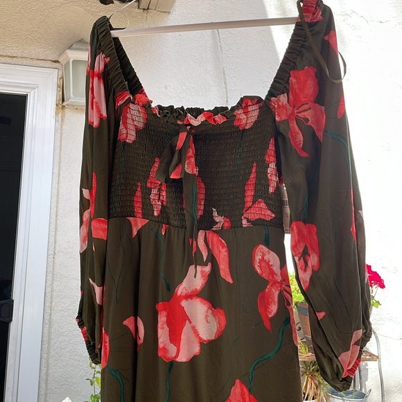 Hutch Olive and Coral Floral Maxi Dress - Picture 6 of 8